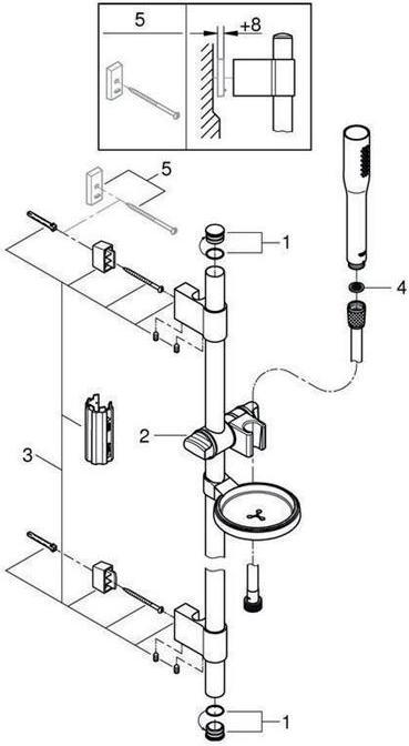 Actual product image Grohe Shower bar set EUPHORIA C STICK chrome