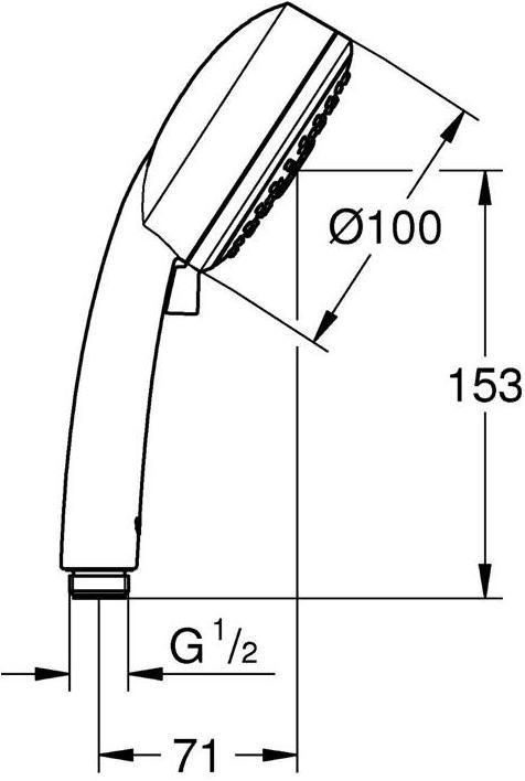 Produktbild Grohe Handbrause TEMPESTA C 100 100mm chrom (3 Strahlarten)