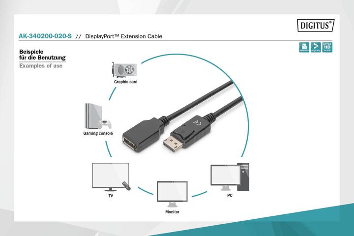 Actual product image Digitus DisplayPort — DisplayPort (2 m, DisplayPort, 1.2)