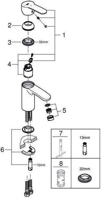 Produktbild Grohe EH-WTbatt EUROSTYLE C 1/2Zoll, S-Size glatter Körper chrom