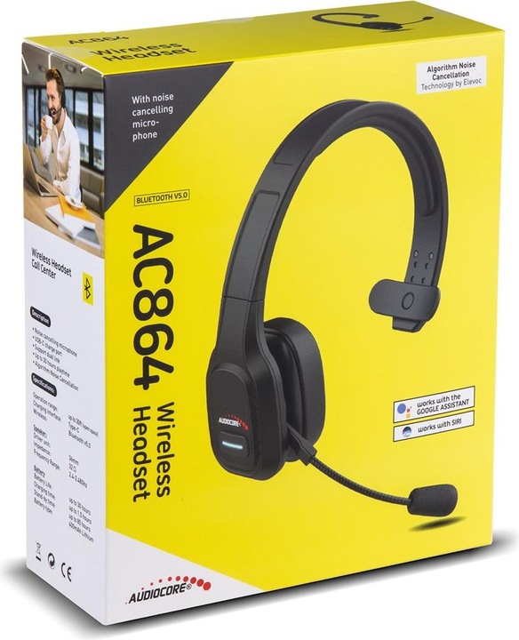 Produktbild Audiocore Bluetooth-Callcenter-Headset AC864 (ANC, 32 h, Kabellos)