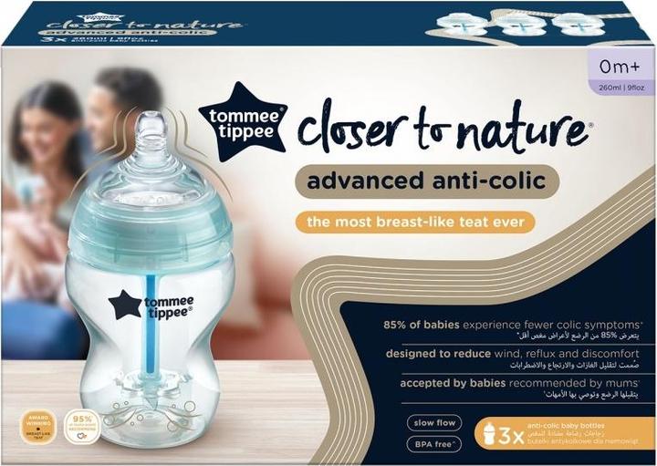 Image du produit Tommee Tippee TOMMEE TIPPE buteliukas ADVANCED ANTI-COLIC, 260 ml, 3 vnt, 422746 (260 ml)