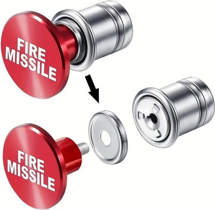 Actual product image PhoneLook Fun button replacement universal cigar lighter 12V FIRE MISSILE funny decoration car interior