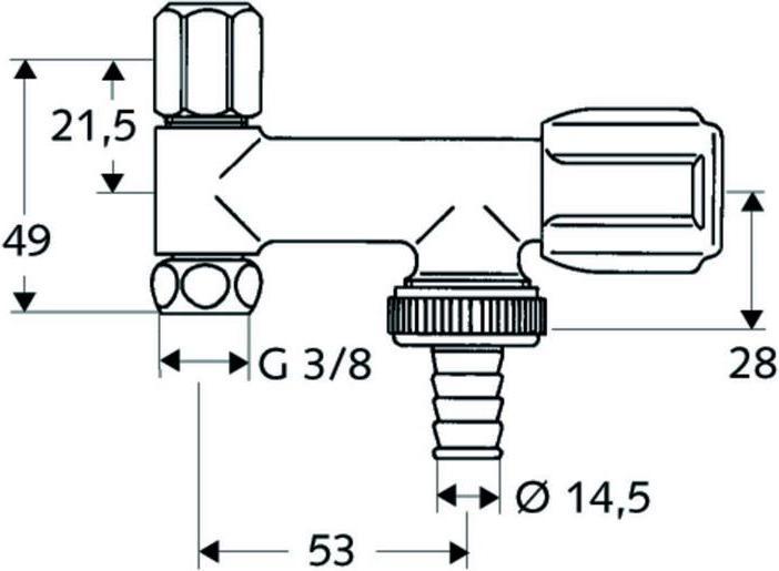 Produktbild Schell Geräteventil COMFORT chrom, für Eckventile 3/8Zoll 3/8Zoll