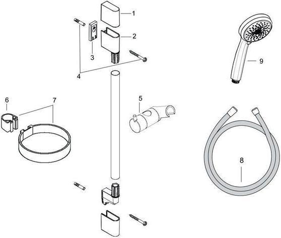 Produktbild hansgrohe Croma 100 Duschset Multi mit Duschstange 90 cm und Seifenschale