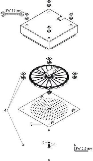 Produktbild hansgrohe HG Kopfbrause RAINDANCE 1jet Unterputz, 260x260mm chrom (1 Strahlart, 15 l/min)