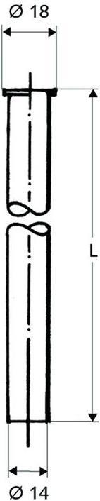 Actual product image Schell Copper tube 14 mm for 1/2inch, flare 18mm, chrome 500mm 500 mm