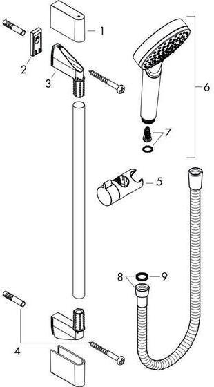 Produktbild hansgrohe Duschset 1 Strahl mit Brausestange 65cm - Weiss/Chrom