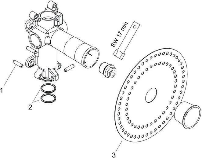 Actual product image Axor Basic body STARCK for concealed shower module 12x12