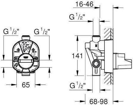 Actual product image Grohe Single-lever UP universal built-in body DN 15, for bath tub and shower head
