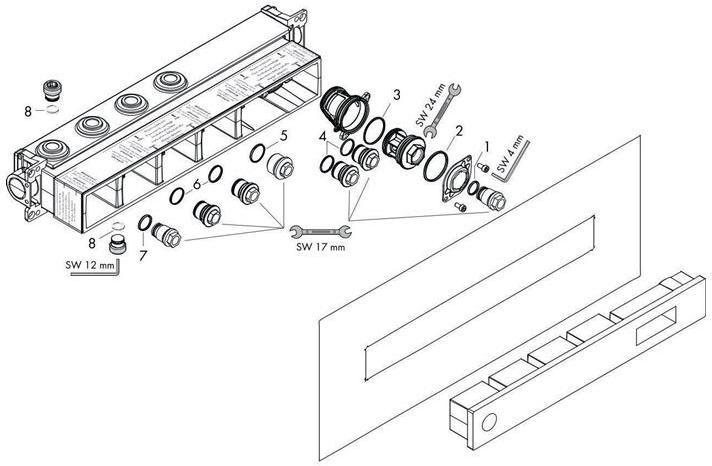 Actual product image Axor base unit for thermostat module Select 2 consumers