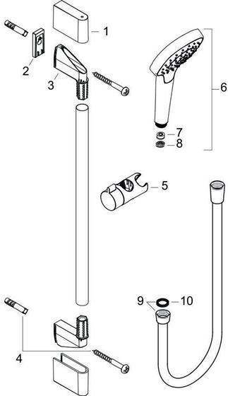 Image du produit hansgrohe HG Ensemble de douche CROMA SELECT E MULTI Bsta Unica'Croma 650mm EcoS 9 l/m we/chr