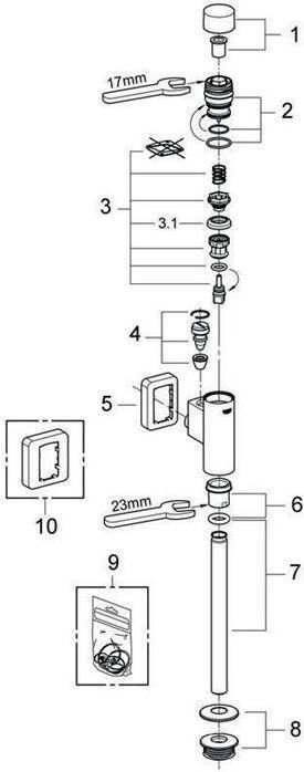 Productafbeelding Grohe Spoelkraan RONDO voor urinoir, 1/2inch vandaalbestendig chroom