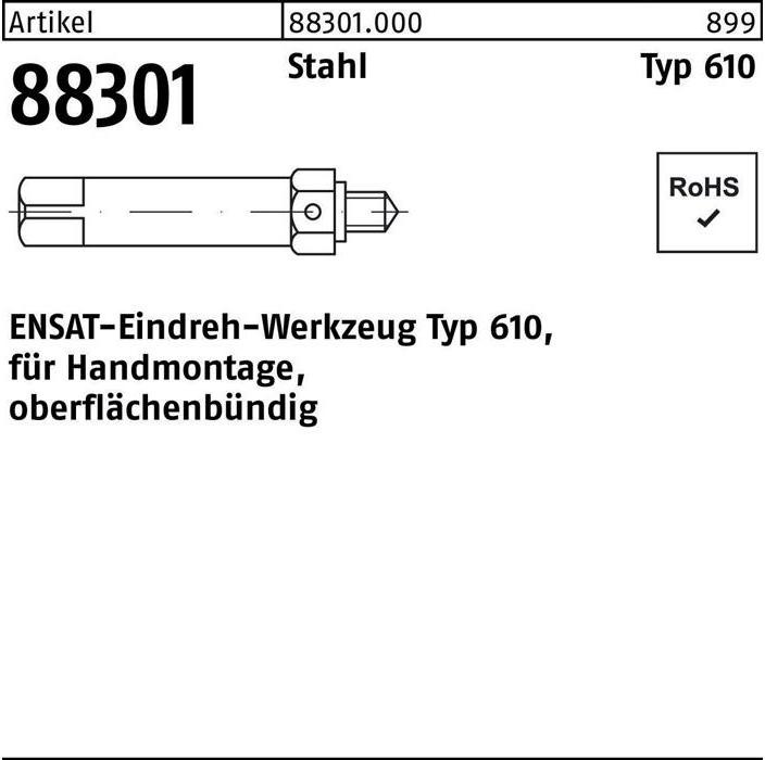 Produktbild Ensat Eindrehwerkzeug R 88301 Typ 610 M 5 Stahl (5.00)