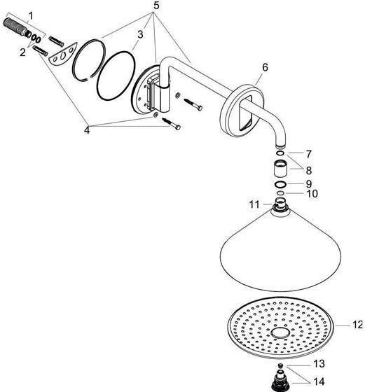 Actual product image hansgrohe Overhead shower AXOR 240 2jet DN 15 m shower designed by Front chrome
