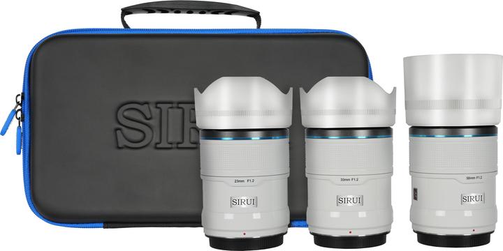 Produktbild Sirui Sniper Set AS-3S-XS 23mm, 33mm & 56mm F1.2 APSC Auto-Focus Lens Kit (Fuji X-Mount, silber, Carbon Fi (Fujifilm X, APS-C / DX)