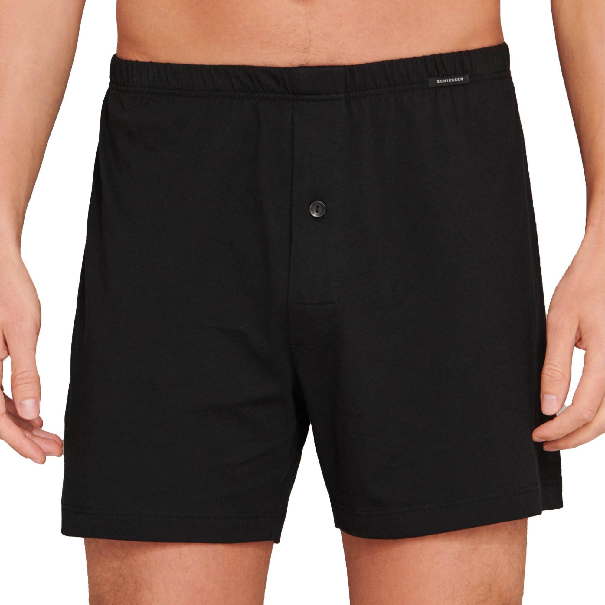 Thumbnail - Schiesser, Herren, Unterhosen, 2er Pack Singel-Jersey Boxershorts, Schwarz, (4XL, 2er Pack)