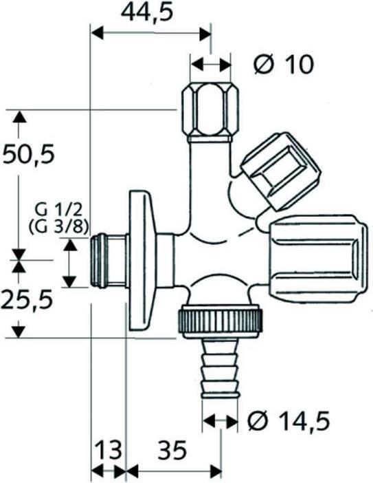 Produktbild Schell 35450699 1/2" Kombi-Eckventil - Verchromt