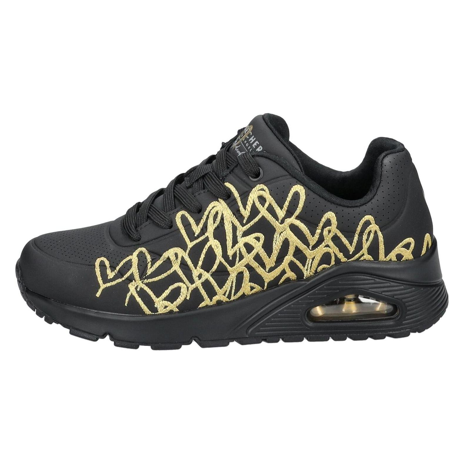 Skechers, Damen, Sneakers, Special Sneaker Uno-Golden Heart, Schwarz, (37)