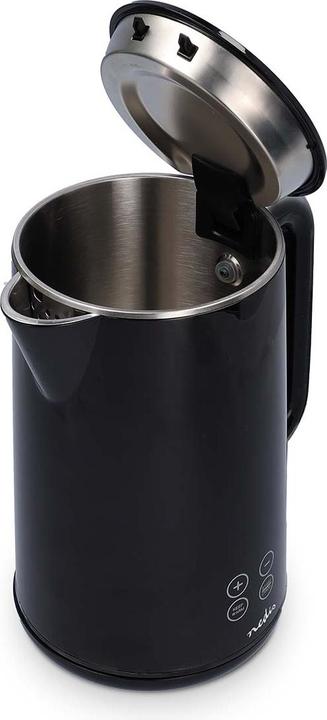 Produktbild Nedis Wasserkocher - 1,70 l - Plastik - Schwarz - 50,60,70,80,90,100 °C - Temperaturanzeige - Um 360 (1.70 l)