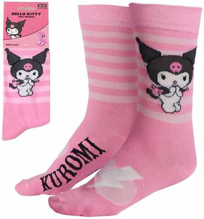 Cerdá Sanrio Socken Kuromi Pink Stripes 36-43 (Einzelpack, 36 - 43)