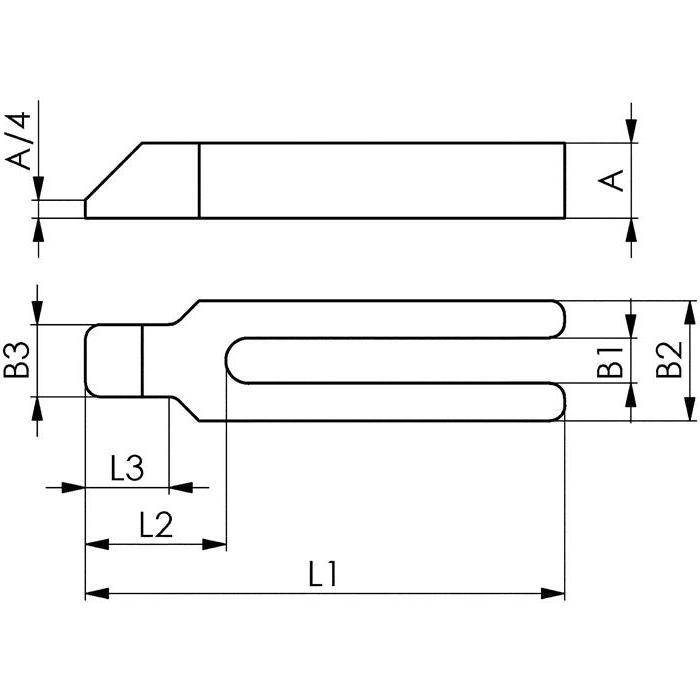 Thumbnail - Amf, Schraubstock + Zwinge, Gabelspanneisen Nr. 6315GN Schlitzbreite 33 mm Länge 315 mm für Spannschraube M30
