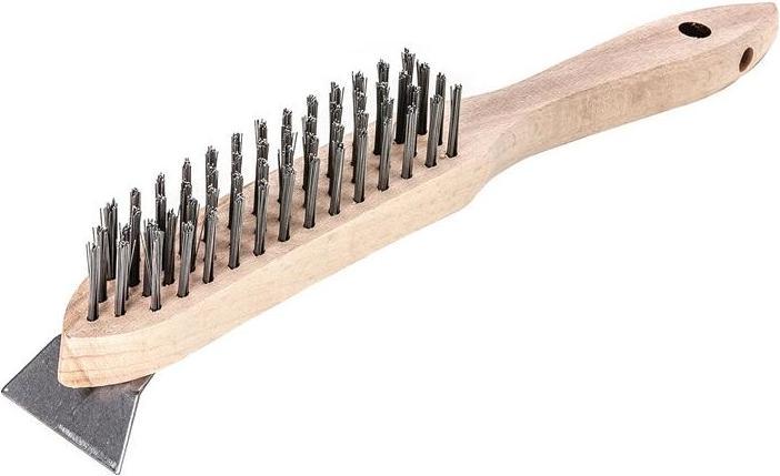 Actual product image Lessmann Wire brush length 290 mm 0.35 mm steel wire smooth 4 rows (0.35 mm)