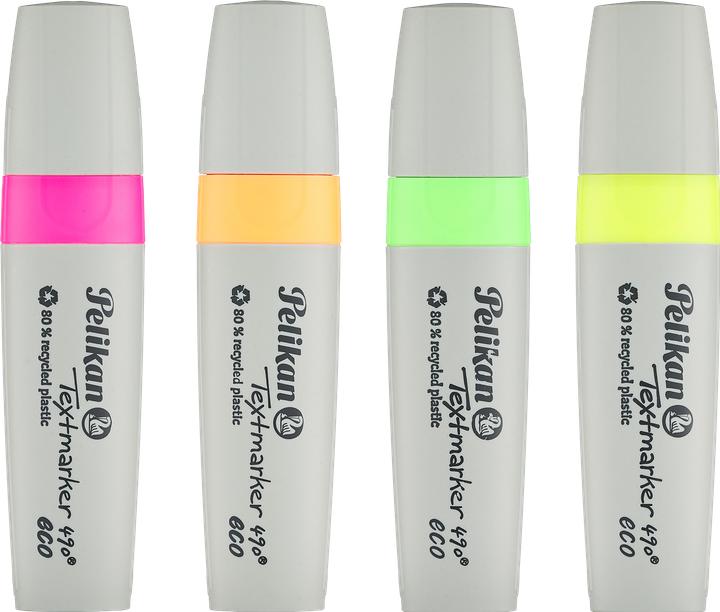 Actual product image Pelikan Highlighter 490 eco Set of 4 neon colours in a case (4x)