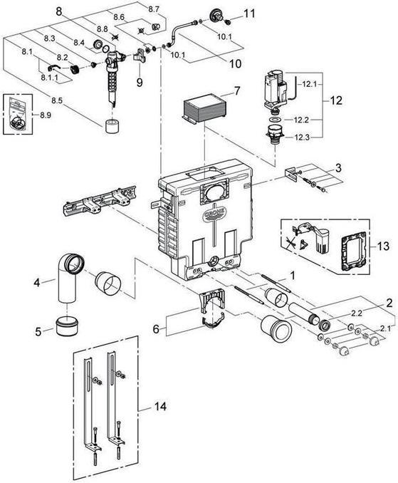 Produktbild Grohe WC-Element UNISET Spülkasten 6-9 l