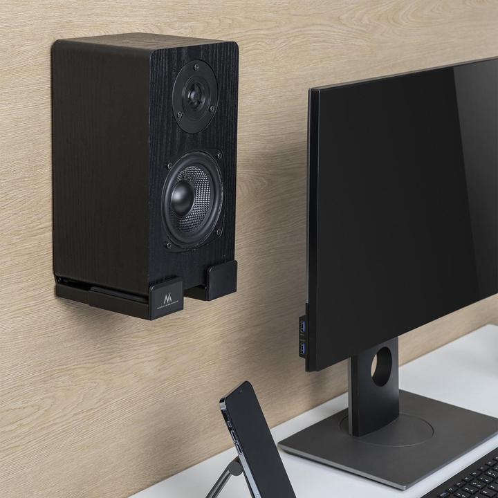 Actual product image Maclean adjustable audio tape wall mount, depth 90  154 mm (3.5" 6.1"), MC-932 (1 pair, Wall installation, Height-adjustable)