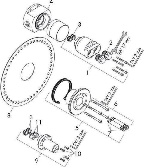 Image du produit hansgrohe Corps de base AXOR STARCK pour colonne de douche