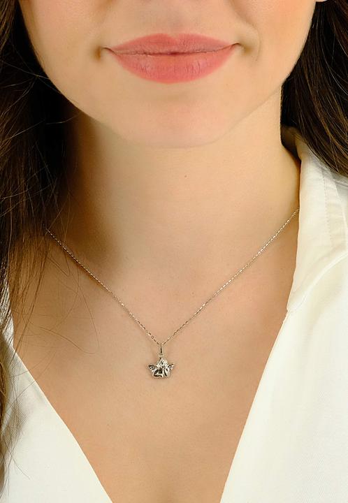 Immagine prodotto Muau Ciondolo angelo oro bianco 750, 16x13 mm (Oro bianco 750/18 carati)