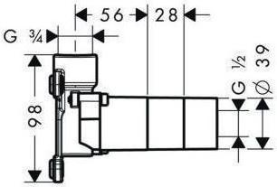 Actual product image hansgrohe Basic body AXOR MASSAUD DN 20, for bath spout