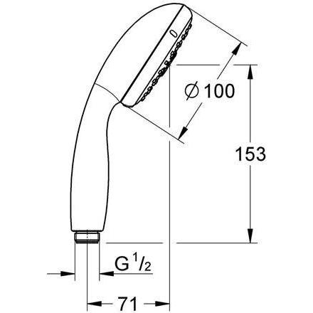 Thumbnail - Grohe, Duschbrause, Handbrause TEMPESTA 100 100mm m Durchfl-konst 9,5 l/min chrom (4 Strahlarten, 9.50 l/min)