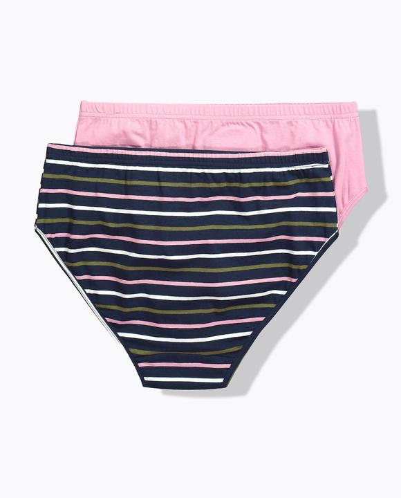 Produktbild Ulla Popken Slips, 2er-Pack, uni/Ringel (50, 52)