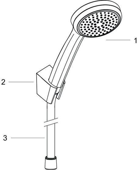 Actual product image hansgrohe HG shower set CROMA 100 MONO Isiflex shower hose 1250mm chrome (1 Beam types, 16 l/min)