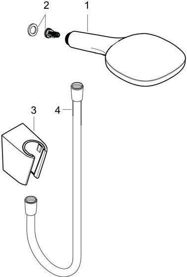 Actual product image hansgrohe HG shower set RAINDANCE SELECT E 120 Porter Set 1600mm white/chrome (3 Beam types, 14.40 l/min)