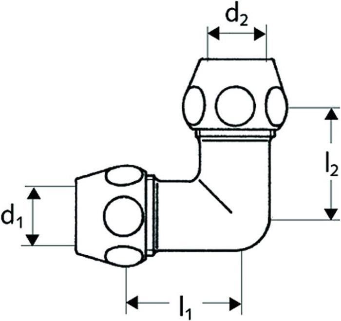 Produktbild Schell Winkel-Doppelverschraubung m 2 Quets-vers chrom 3/8Zollx10mm 3/8Zoll x 10 mm (Rohrverschraubung)