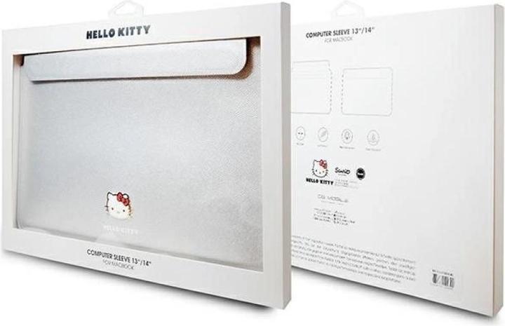 Produktbild Hello Kitty Sleeve HKCS14PGHDLMS 14" srebrny/silver PU Metal Logo (14", Apple)