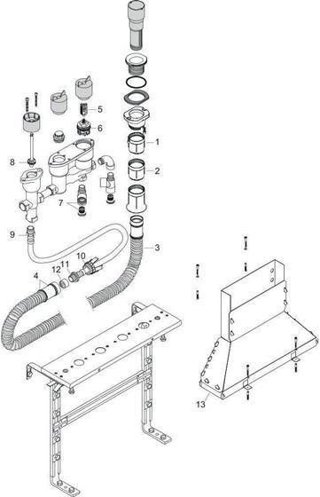 Actual product image Axor Basic body DN 15 f 4L Tile edge arm with thermostat