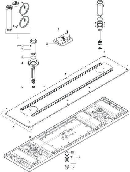 Actual product image Axor SHOWERHEAVEN 1200 4jet overhead shower, with lighting 3700 K chrome (30 l/min)