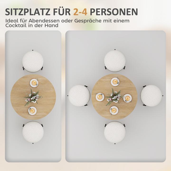 Produktbild Homcom Esstisch Spanplatte, Stahl Eiche (80 x 75 cm)