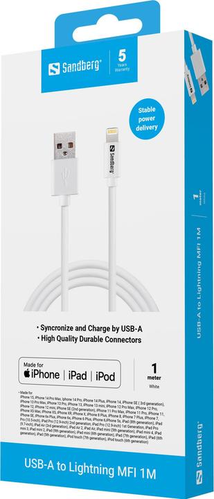 Produktbild Sandberg USB auf Lightning (1 m, USB 2.0)