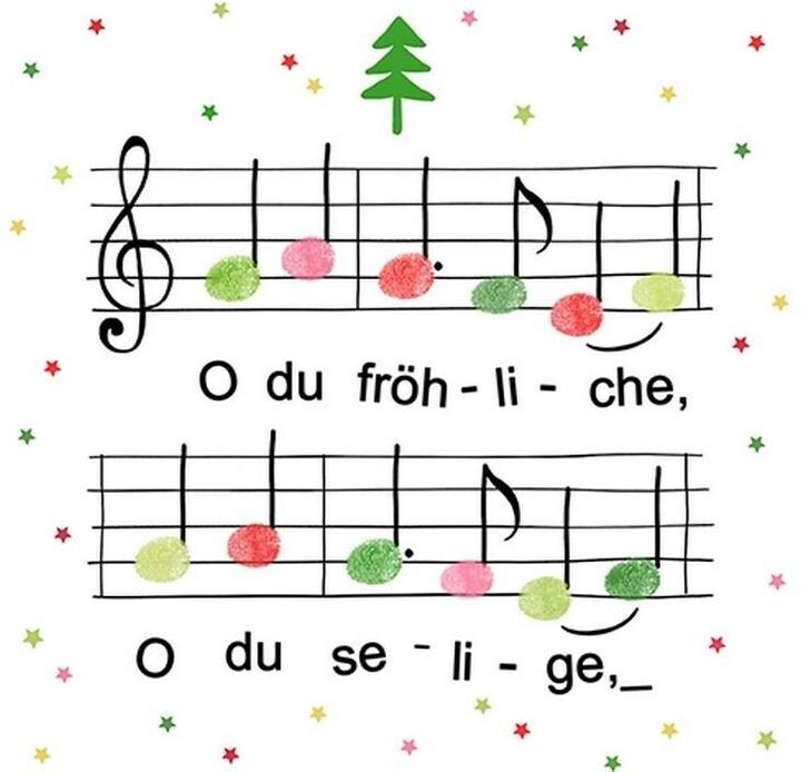 Produktbild Braun + Company Weihnachtsservietten Weihnachtsnoten Weiss, 20 Stück (20 x)