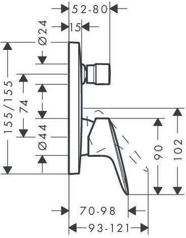 Produktbild hansgrohe HG Fertigmontageset LOGIS f UP Wannenmischer m Sicherungskombi chr