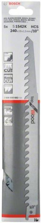 Actual product image Bosch Professional Zubehör Reciprocating saw blade S 1542 K, Top for Wood, 5-pack