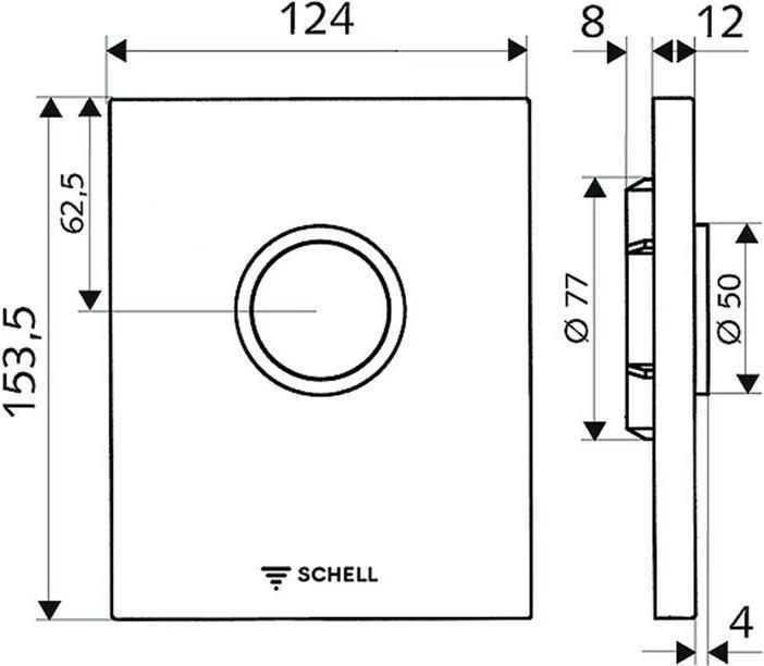 Produktbild Schell Urinal-Betätigungsplatte EDITION weiss weiss