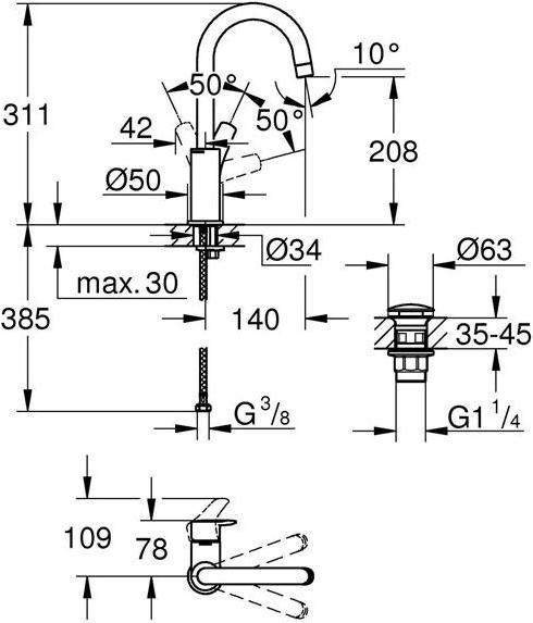 Actual product image Grohe EH-WTbatt EUROSMART 1/2inch, L-size chrome