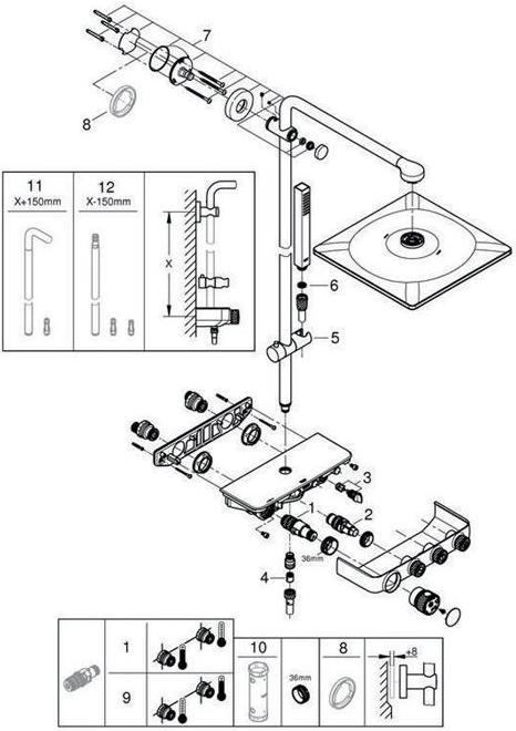 Actual product image Grohe Du-syst EUPHORIA SMARTCONTROL SYST 310 Cube D m thermostat ha grap gebü