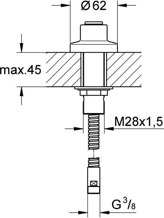 Image du produit Grohe Passage pour douchette extractible chromé